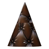 Chocolade Leer: Luxueuze Stof Textuur Feesthoedjes (Links)