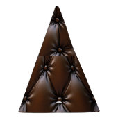 Chocolade Leer: Luxueuze Stof Textuur Feesthoedjes (Rechts)