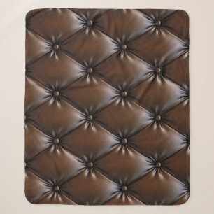 Chocolade Leer: Luxueuze Stof Textuur Sherpa Deken