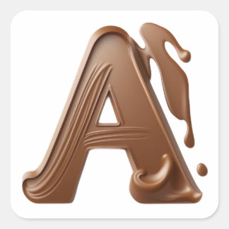 Chocolade letter A stickers