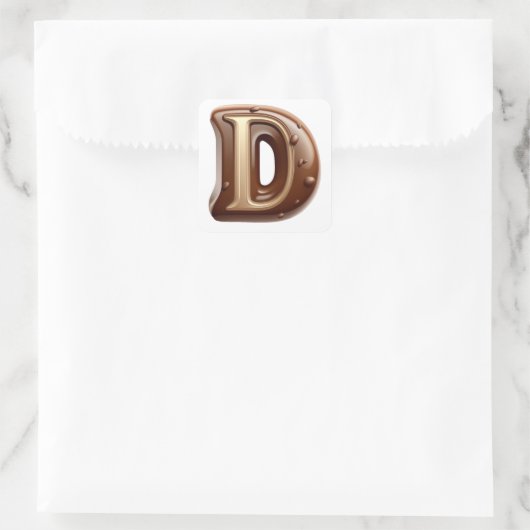 Chocolade letter D stickers (Tas)
