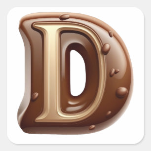 Chocolade letter D stickers