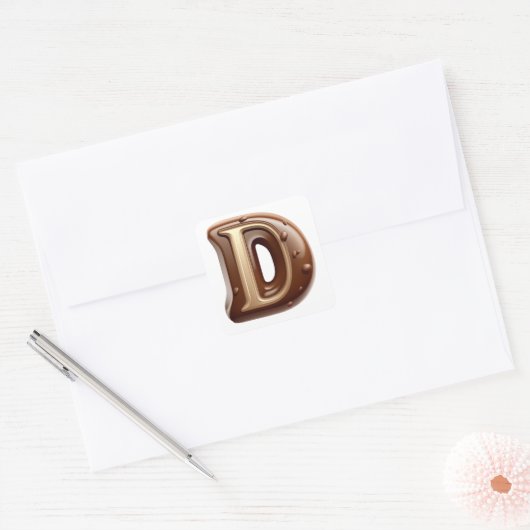 Chocolade letter D stickers