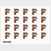 Chocolade letter F sticker (Vel)