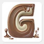 Chocolade letter G stickers (Voorkant)