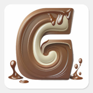 Chocolade letter G stickers