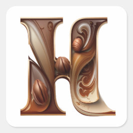 Chocolade letter H stickers