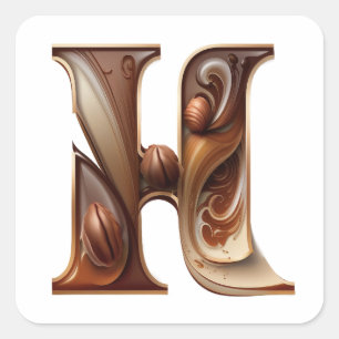 Chocolade letter H stickers