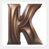 Chocolade letter K stickers (Voorkant)