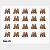 Chocolade letter M stickers (Vel)