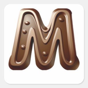 Chocolade letter M stickers