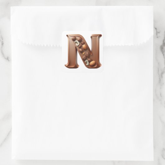 Chocolade letter N stickers (Tas)