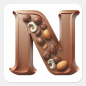 Chocolade letter N stickers (Voorkant)