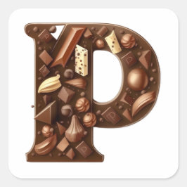 Chocolade letter P stickers