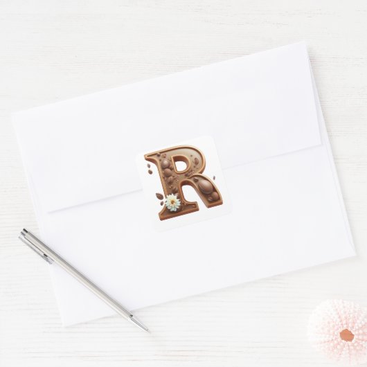 Chocolade letter R stickers (Envelop)