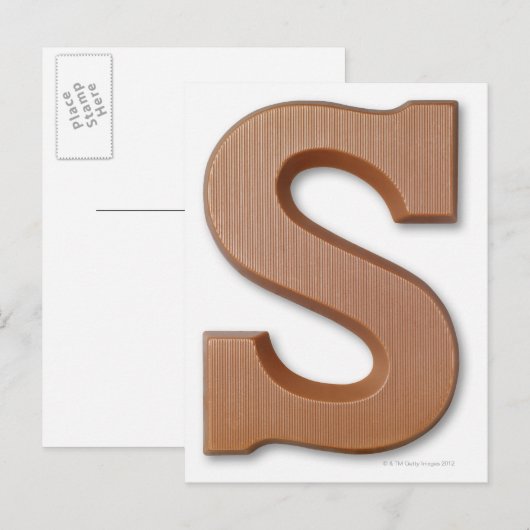 Chocolade letter s briefkaart (Voorkant / Achterkant)
