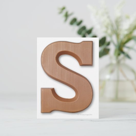 Chocolade letter s briefkaart (Staand voorkant)