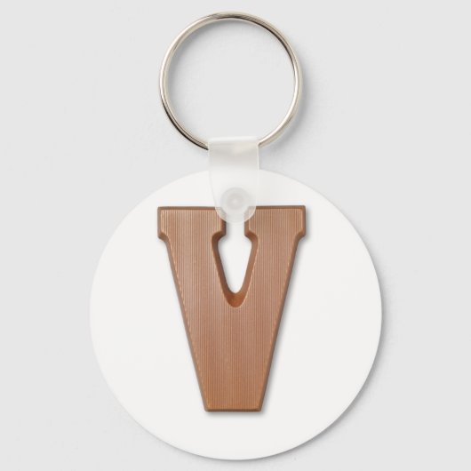 chocolade letter V Sleutelhanger (Voorkant)