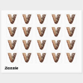 Chocolade letter V stickers (Vel)