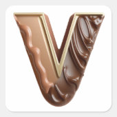 Chocolade letter V stickers (Voorkant)