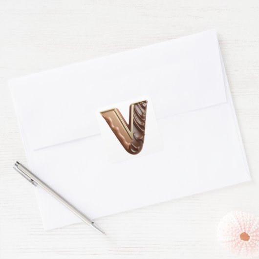 Chocolade letter V stickers (Envelop)