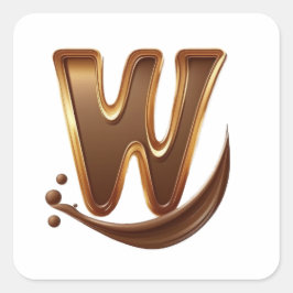 Chocolade letter W sticker