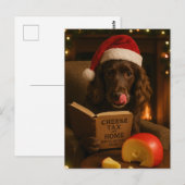 Chocolade / lever cocker spaniel Kerstkaart Briefkaart (Voorkant / Achterkant)