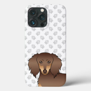 Chocolade & Lichtbruine Langharige Dachshund Kop & Case-Mate iPhone Case