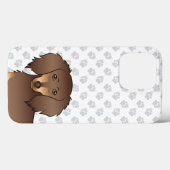 Chocolade & Lichtbruine Langharige Dachshund Kop & Case-Mate iPhone Case (Achterkant (horizontaal))