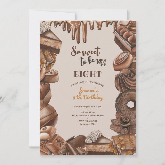 Chocolade lief verjaardagsfeestje kaart (Voorkant)