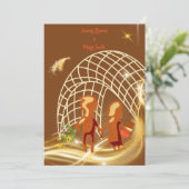 Chocolade Liefde onder de Sterren bruiloft Kaart (Staand voorkant)
