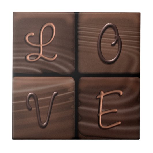 CHOCOLADE LIEFDE TEGEL POPULAIR CADEAU TEGELTJE (Voorkant)