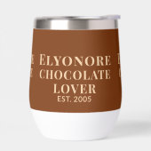 Chocolade Liefhebber Cream Script Gepersonaliseerd (Links)