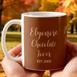Chocolade Liefhebber Crème Script Gepersonaliseerd Koffiemok
