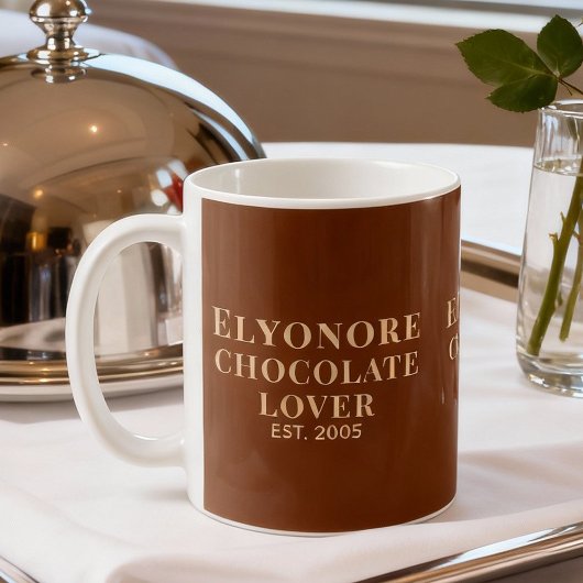 Chocolade Liefhebber Crème Script Gepersonaliseerd Koffiemok
