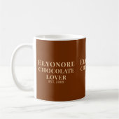 Chocolade Liefhebber Crème Script Gepersonaliseerd Koffiemok (Links)