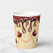Chocolade liefhebber partij cups, Chocolade kers Papieren Bekers (Rechts)