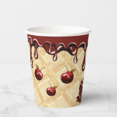 Chocolade liefhebber partij cups, Chocolade kers Papieren Bekers (Voorkant)