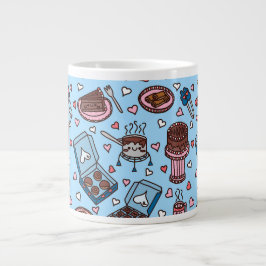 Chocolade liefhebber schattig grote koffiekop