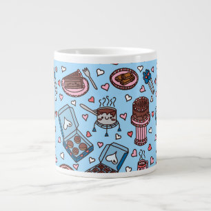 Chocolade liefhebber schattig grote koffiekop