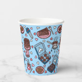 Chocolade liefhebber schattig papieren bekers (Achterkant)