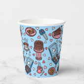 Chocolade liefhebber schattig papieren bekers (Voorkant)