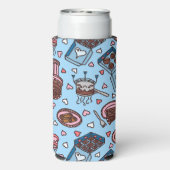 Chocolade liefhebber schattig seltzer blikjeskoeler (Seltzer Achterkant)