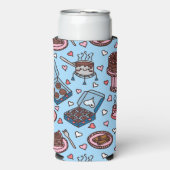 Chocolade liefhebber schattig seltzer blikjeskoeler (Seltzer Voorkant)