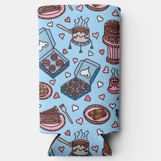 Chocolade liefhebber schattig seltzer blikjeskoeler (Voorkant)