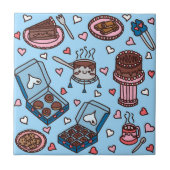 Chocolade liefhebber schattig tegeltje (Voorkant)