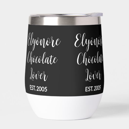 Chocolade Liefhebber Witte Script Gepersonaliseerd (Links)