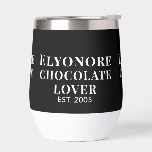 Chocolade Liefhebber Witte Script Gepersonaliseerd (Links)