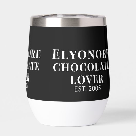 Chocolade Liefhebber Witte Script Gepersonaliseerd (Achterkant)