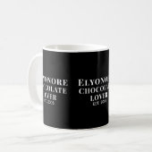 Chocolade Liefhebber Witte Script Gepersonaliseerd Koffiemok (Voorkant links)